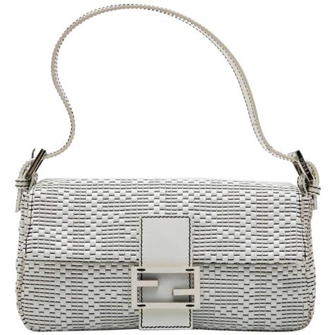 fendi handbag black and white|Fendi baguette black leather.